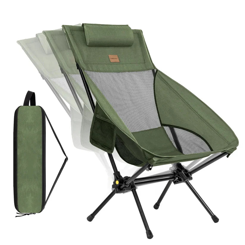 Clearance Sale: 50% Off – Portable, foldable camping chair, ideal for camping, hiking, backyard relaxation, fishing, and more. Supports up to 250 pounds and comes with a storage bag.